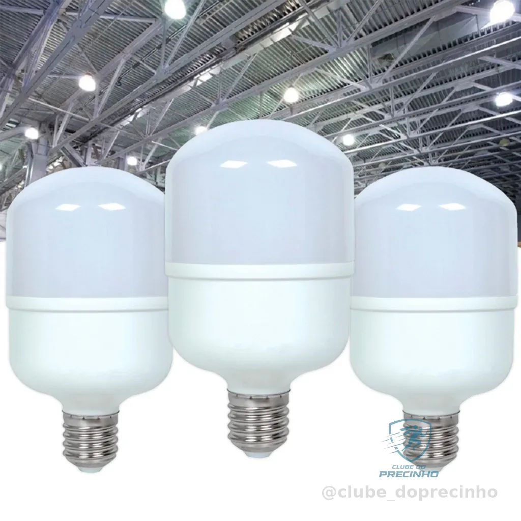 Kit 6 / 3 Lâmpadas Led 50w Bulbo E27 6500k Branco Frio 110/220v Shopee