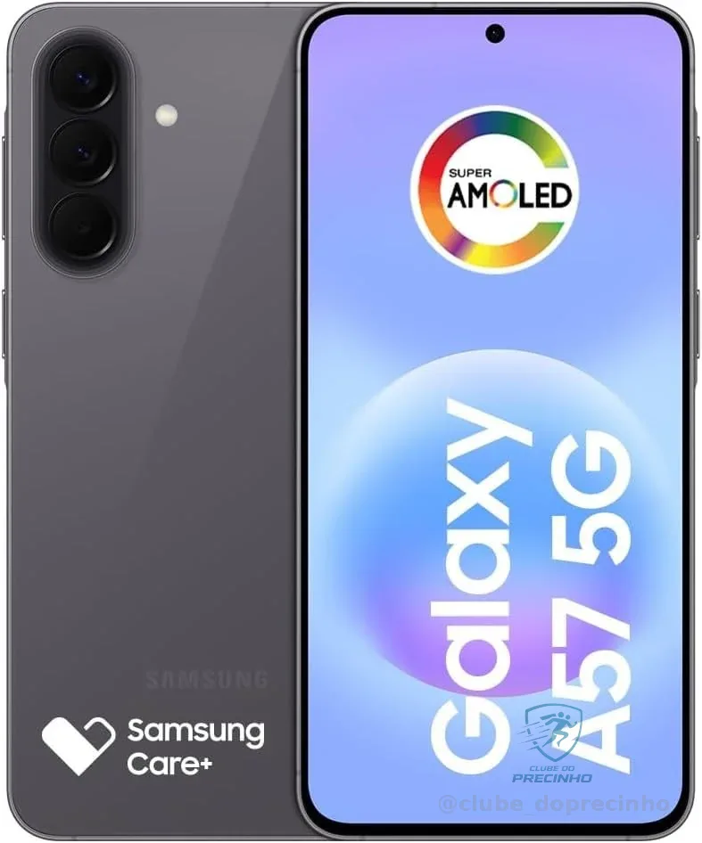 Celular Samsung Galaxy A57 5G 128GB, 8GB RAM, Recursos AI (Cinza)