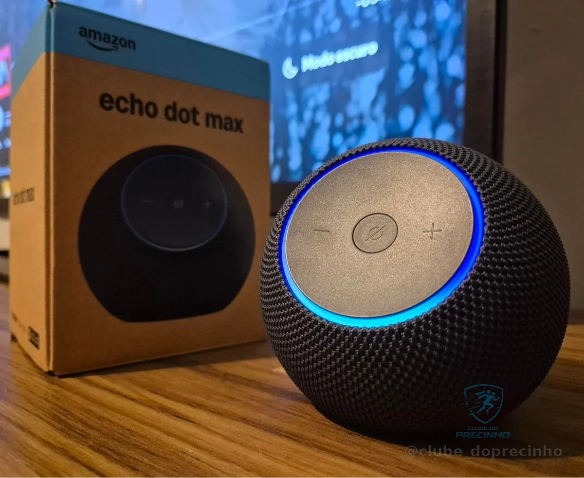 Amazon Echo Dot Max (Geração mais recente), smart speaker com Alexa, som envolvente e hub de casa inteligente integrado, ideal para sua sala de estar, Cor Grafite, com Acesso Antecipado à Alexa+
