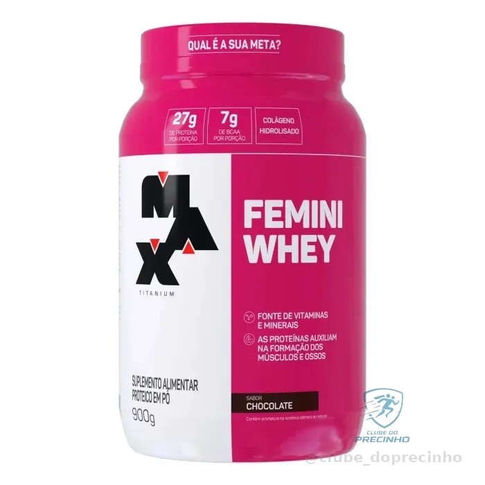 Femini Whey 900g (Whey Protein e Colágeno) Mercado Livre