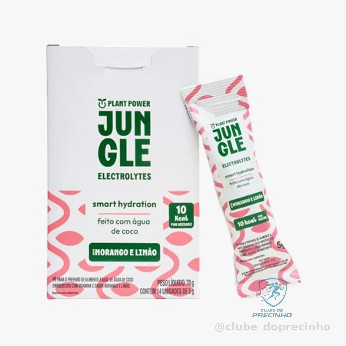 Suplemento em pó Morango e Limão Jungle Electrolytes 5g Display 14 Sachês
