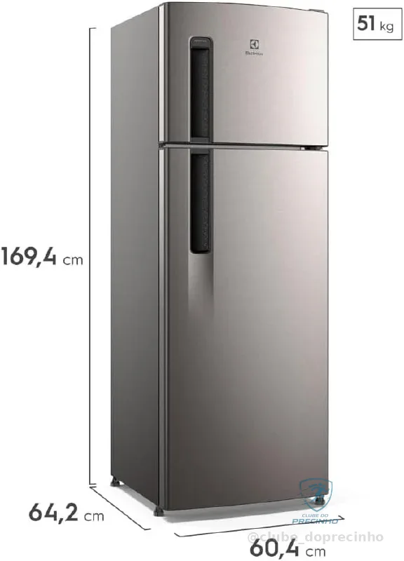 🔥 PARCELADO! Electrolux Geladeira Electrolux Frost Free 320L Duplex Inox Look (TF38S) 127V