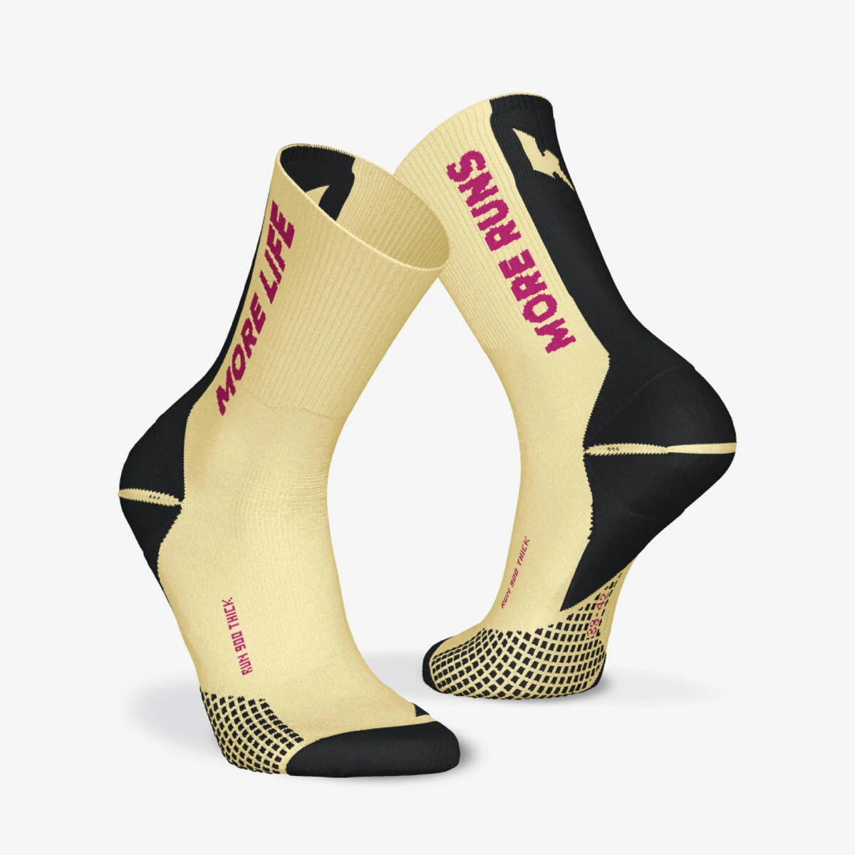 Meias de Corrida Cano Médio Run900 Kiprun Amarela