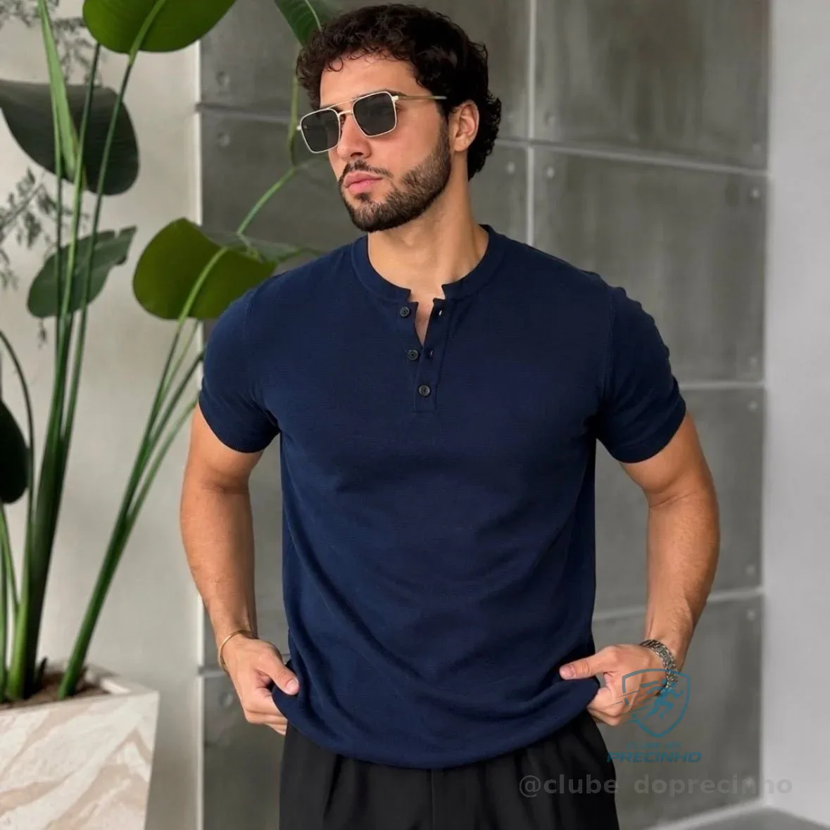 Camiseta Henley Algodão Premium Mercado Livre