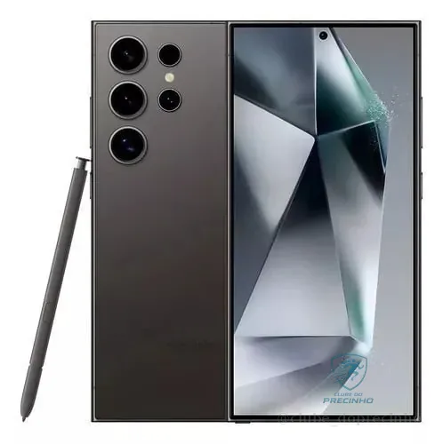 Smartphone Samsung Galaxy S24 Ultra, Galaxy AI, Selfie de 12MP, Tela de 6.8" 1-120Hz, 256GB, 12GB RAM - Titânio Preto