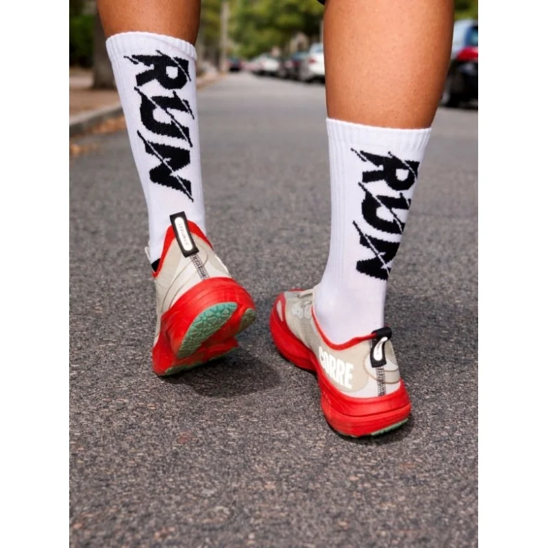 Meia Cano Alto Run Poliamida Corrida Caminhada Treino Colorida Neon