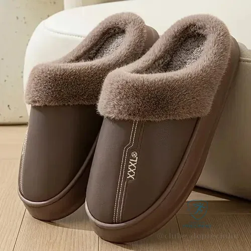 Chinelo Masculino Inverno Impermeável Quente Antiderrapante Marrom Florido 46-47