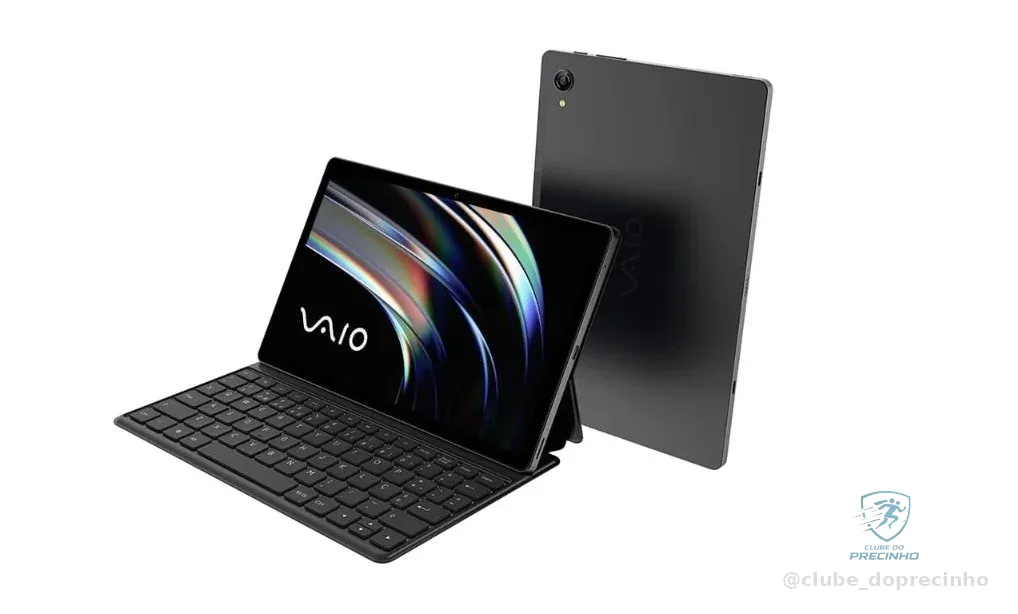 🔥 PARCELADO! Tablet VAIO TL10 8GB 128GB Octa-Core, Tela 10.4” 2K, 4G WiFi, Câmera 8MP + Selfie 5MP, 7000mAh, Android 13, com Teclado de Conexão Inteligente – Preto
