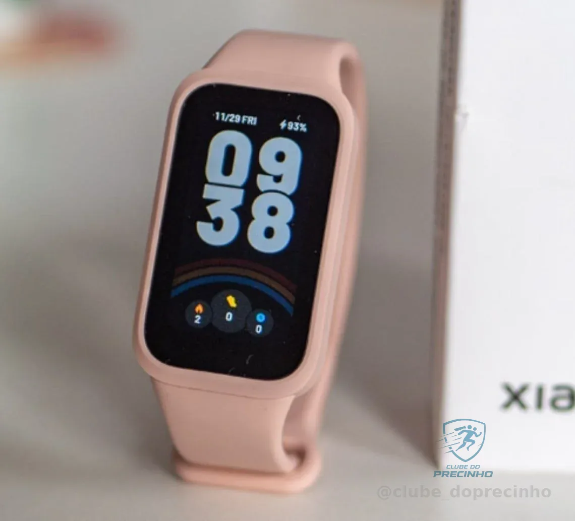 Relógio Smartwatch Smart Band 9 Active Tela 1.47 Caixa Rosa Pulseira Rosa