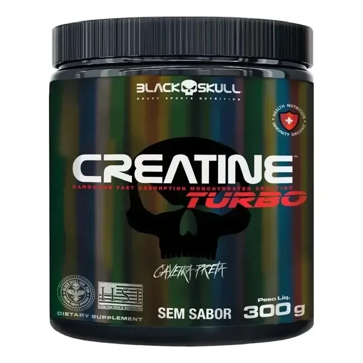 Suplemento Em Pó Black Skull Creatine Turbo Sem Sabor 300g