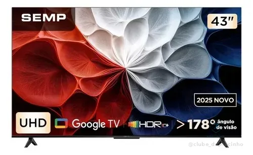 Smart Tv 43'' Semp 43s62 Led Hva Google Tv Hdr Uhd 4k Hdmi