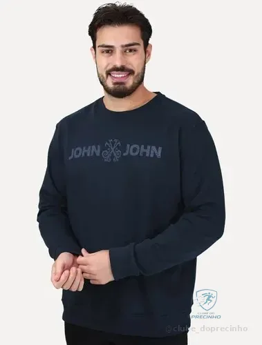 Moletom John John New Basic Logo Rusty Azul Marinho L/g Azul-marinho