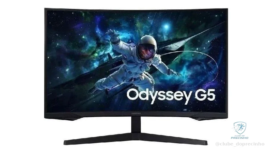 Monitor Gamer Samsung Odyssey G5 32, Resolução QHD, Taxa de atualização de 165Hz & 1ms de tempo de resposta (MPRT), Curvatura com 1000R, HDR 10, AMD FreeSync, Eye Saver Mode & Flicker Free Mode