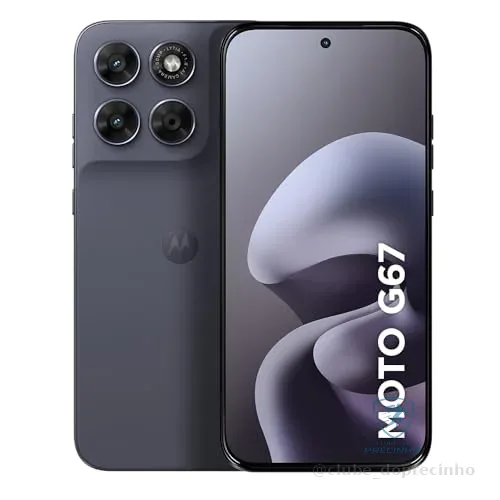 Smartphone Motorola Moto G67 5G - 256GB 12GB (4GB RAM + 8GB RAM Boost) camera 50MP Sony Lytia 600, tela 1.5K extreme Amoled 120hz, ultrarresistente - Chumbo
