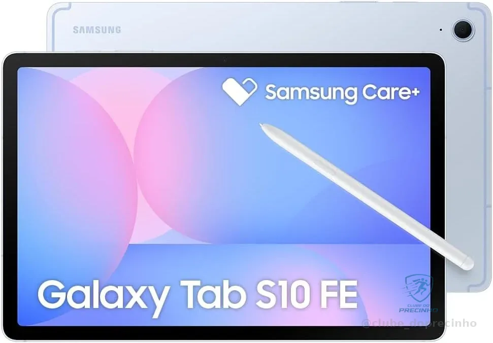 🔥 PARCELADO! Tablet Samsung Galaxy Tab S10 FE, Azul, 10.9", Wifi, 128GB, 8GB RAM, Camera Traseira de 13MP, Câmera Frontal de 12MP Ultra Wide, Wifi 6, IP68, Android 15