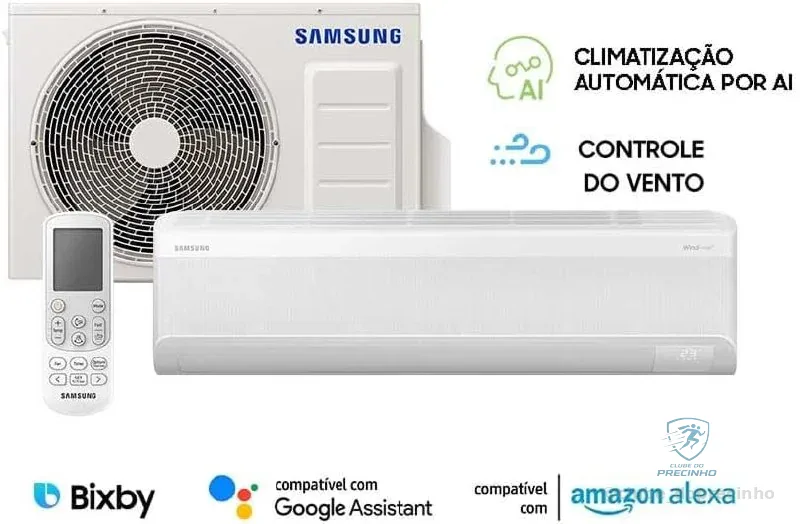 🔥 PARCELADO! Samsung Ar-condicionado Split Inverter WindFree AI 18.000 BTUs Frio AR60F18D1AWNAZ Branco