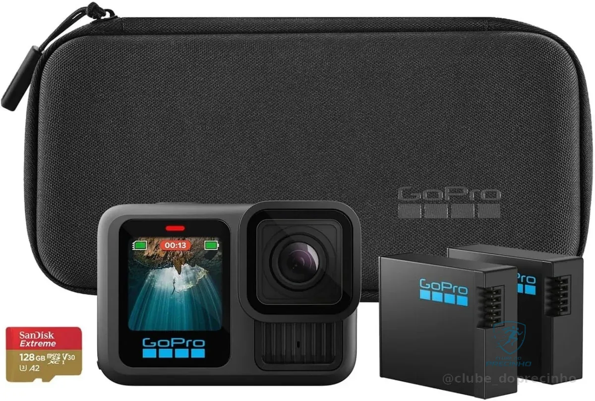 🔥 PARCELADO! GoPro HERO13 Black Essential Bundle - Kit Câmera de Ação 5.3K e Acessórios