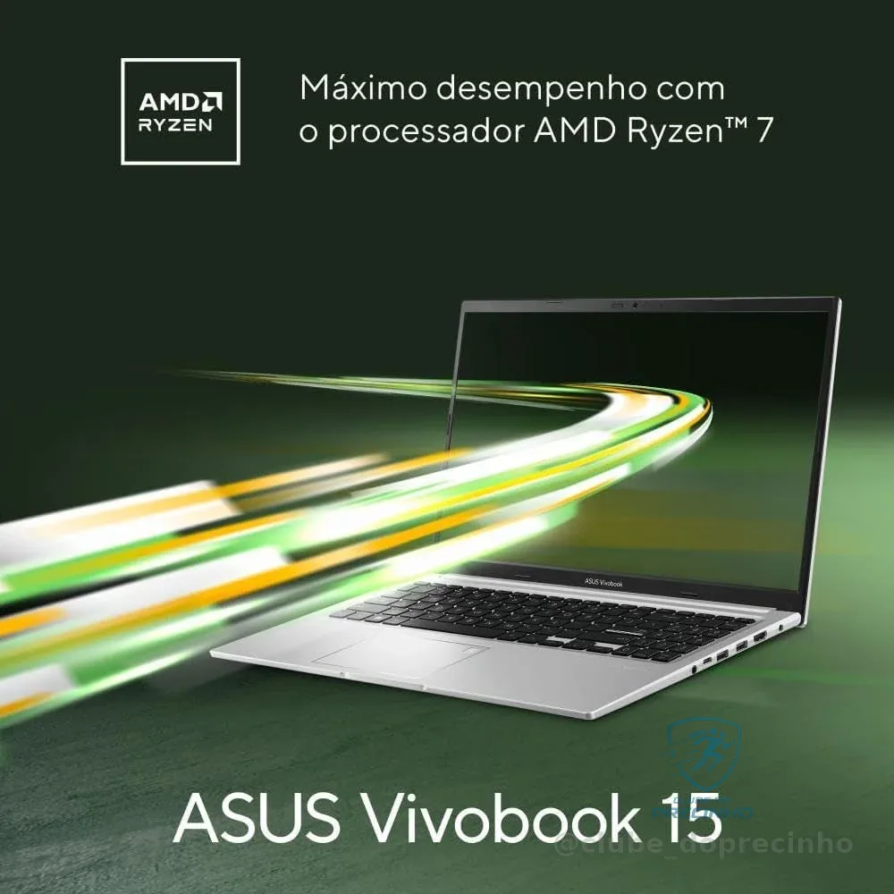 🔥 PARCELADO! Notebook ASUS Vivobook 15 M1502YA AMD Ryzen 7 5825U 8GB Ram 512GB SSD Linux KeepOS 15,6" FHD Cool Silver - NJ611