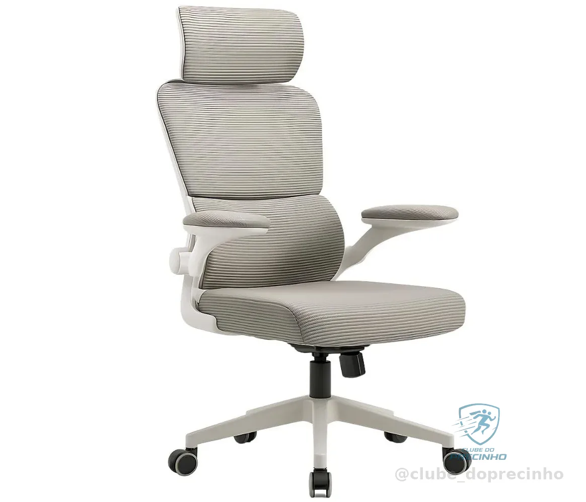 Cadeira Ergonômica Kidino com Encosto Ajustável, Apoio de Braço Rebatível, Assento Macio, Malha Respirável e Rodízios – Suporta até 200kg, Ideal para Escritório e Home Office