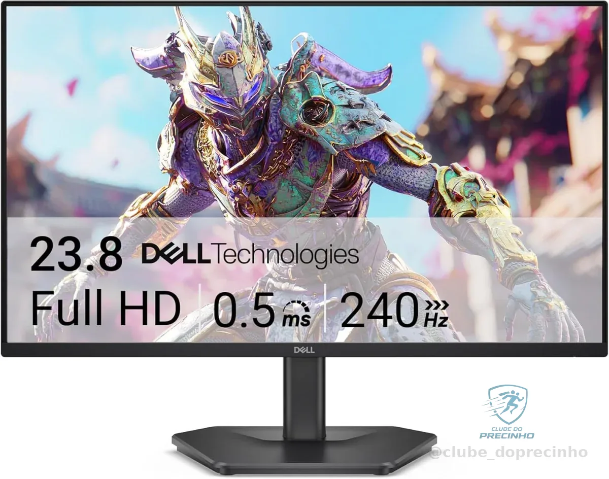 🔥 PARCELADO! Monitor Dell 24" Full HD (1920 x 1080) - 240 Hz - Painel IPS, 0,5 ms GtG, Brilho de 300 nits, Conforto Ocular TÜV 3 Estrelas - SE2426HG
