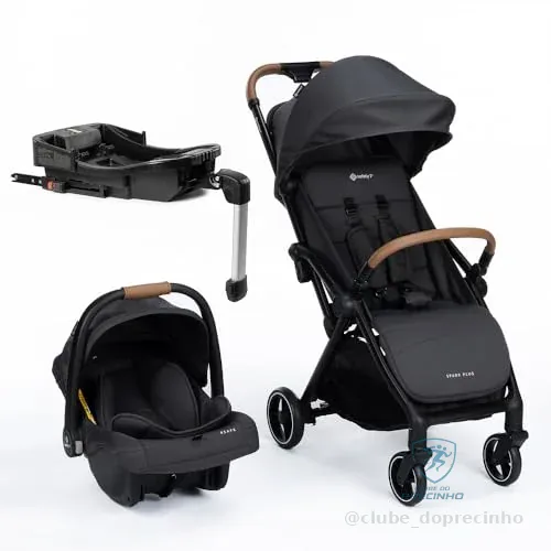 🔥 PARCELADO! Travel System Safety 1st, Spark Plus Trio, com Isofix, 0 meses a 22 kg, Black Graphite