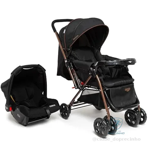 Travel System Cosco Kids, Reverse Duo, 0 a 15kg, Preto Bronze