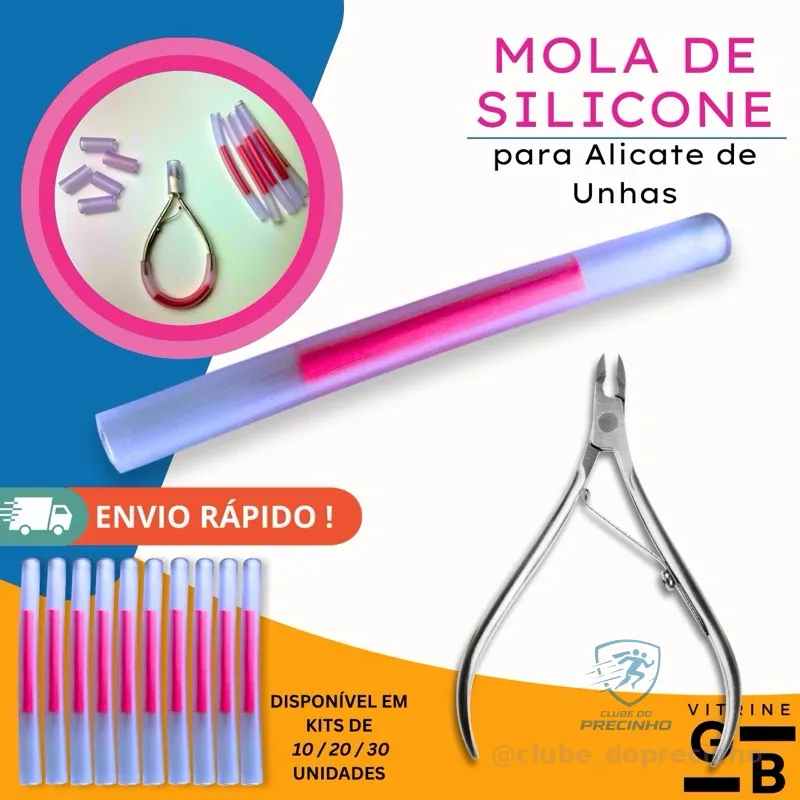 Mola de Silicone para Alicate de Cutícula Universal - Kits 10/20/30 Shopee
