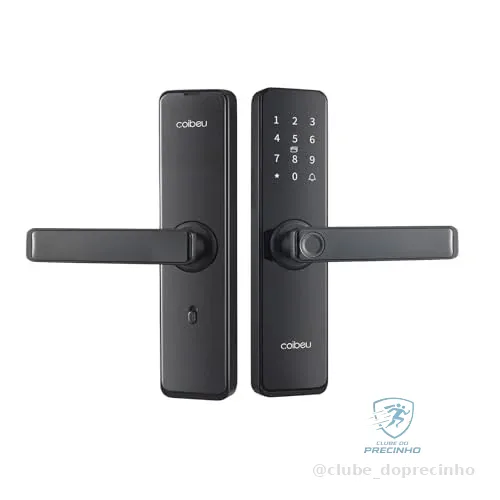 Fechadura Eletronica Inteligente Digital Biométrica WKZW-G5, Tuya APP, Para Portas 4-6.4cm, Preto