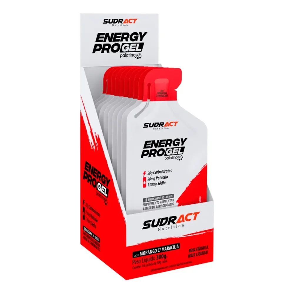Gel Energy Pro Sudract 10u 300g Sabor Morango Maracujá Morango E Maracujá