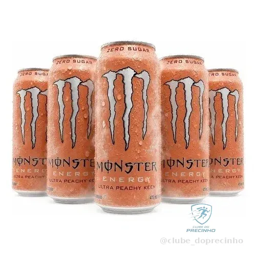 Pack de Monster Ultra Peachy Keen Zero Açúcar - 6 unidades de 473ml
