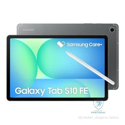 Tablet Samsung Galaxy Tab S10 FE, Cinza, 128GB, 8GB RAM, Tela Imersiva de 10.9" 90Hz, Camera Traseira de 13MP, Câmera Frontal de 12MP Ultra Wide, Wifi 6, IP68, Android 15