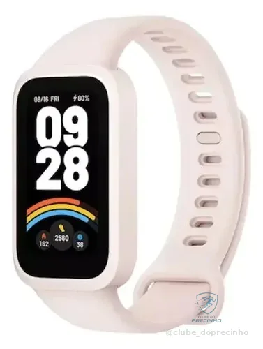 Relógio Smartwatch Smart Band 9 Active Tela 1.47 Caixa Rosa Pulseira Rosa