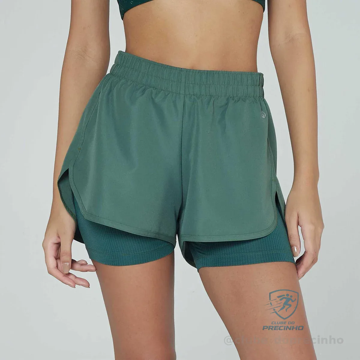 Shorts Feminino de Treino 120 2 em 1 Domyos Verde