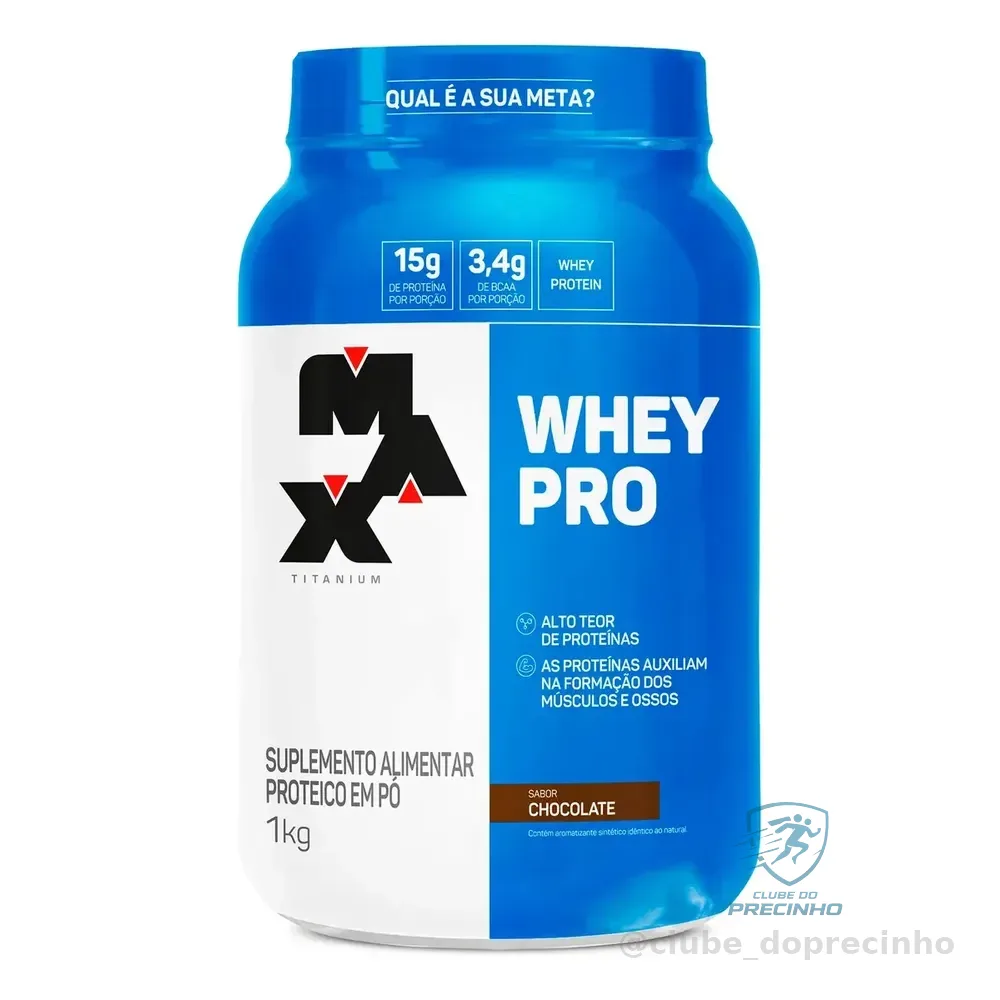 Whey Protein 1kg Whey Pro Max Titanium Sabor Chocolate