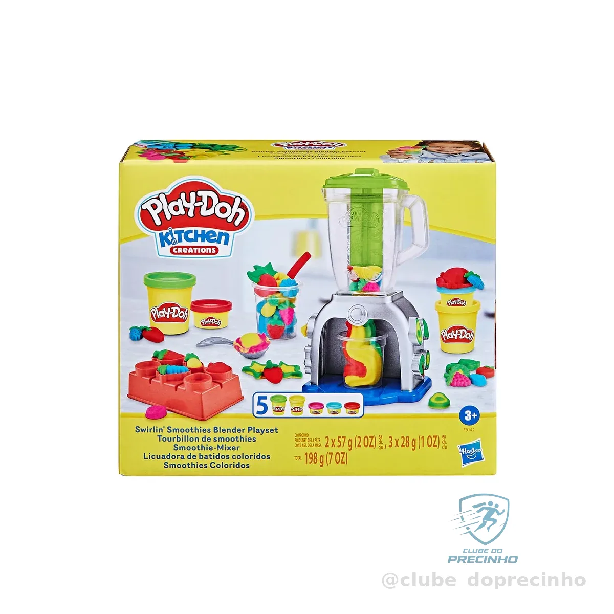Play-Doh, Massinha de Modelar Infantil, Smoothies Coloridos - Conjunto de Brinquedo com Liquidificador de Brinquedo, Acessórios e 5 Potes - A partir de 3 Anos