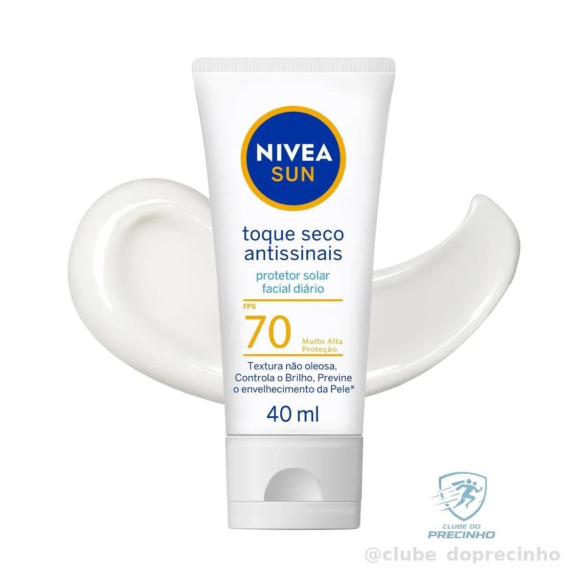 NIVEA SUN Protetor Solar Facial Toque Seco Antissinais FPS 70 40ml - Com muito alta proteção contra raios UVA/UVB, controla o brilho e previne o envelhecimento precoce
