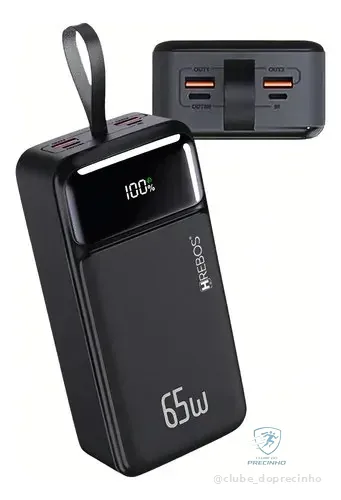 Power Bank 30000mAh Portátil 65W Mercado Livre
