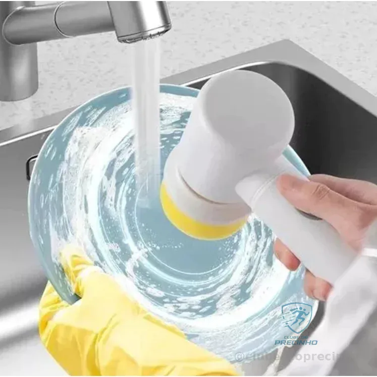 Escova Elétrica Rotativa Para Limpeza 5 em 1 Sem Fio Recarregável Multiuso Shopee