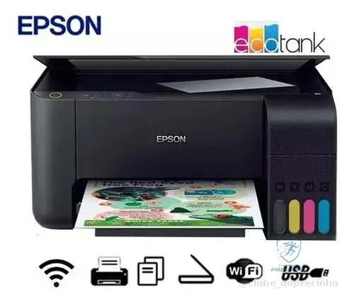 Impressora Multifuncional Cor Epson Ecotank L3250 Preto 127/220v