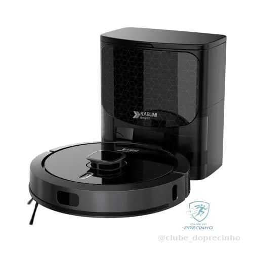 Robô Aspirador e Passa Pano KABUM! smart 900-5 Modos de Limpeza, Base 2 em 1, Mapeamento 3D - 127v - Preto - KBSF009