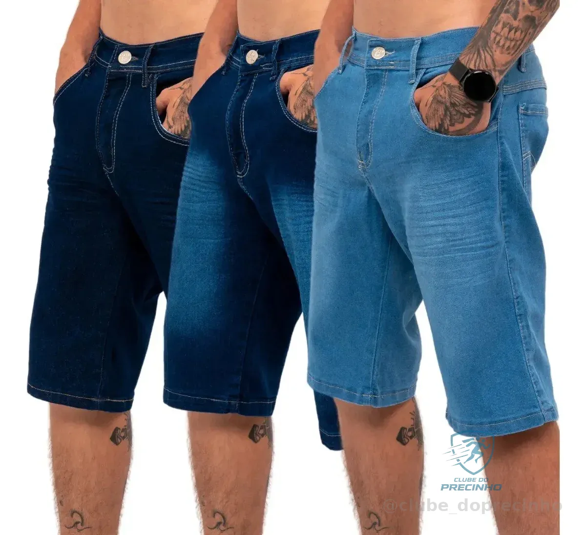 Kit 3 Bermudas Jeans Lycra Elastano Mercado Livre