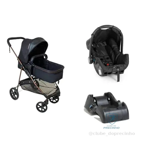 Carrinho de Bebe Infantil Berço Passeio Moises Reversível Bebê Conforto Base Auto Napoli Galzerano