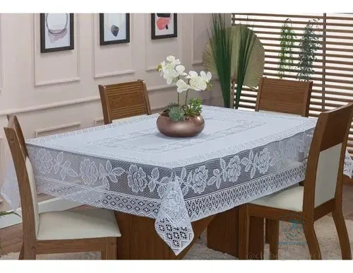 Toalha De Renda Quadrada 1,40x1,40 Floral 4 Cadeiras Cozinha