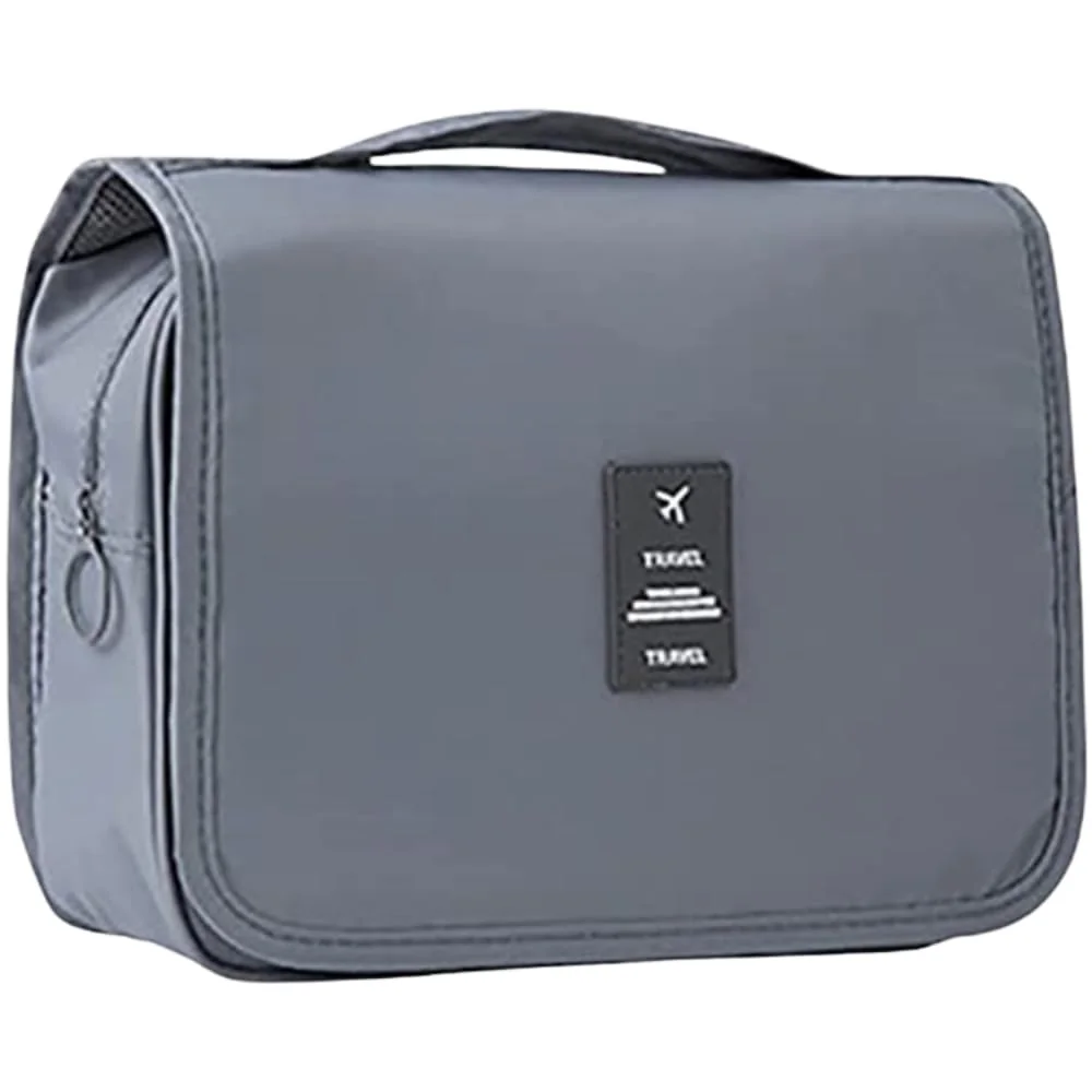 Bolsa Necessaire Maquiagem Cosméticos Feminina Viagem Com Divisória e Cabide(Cinza)