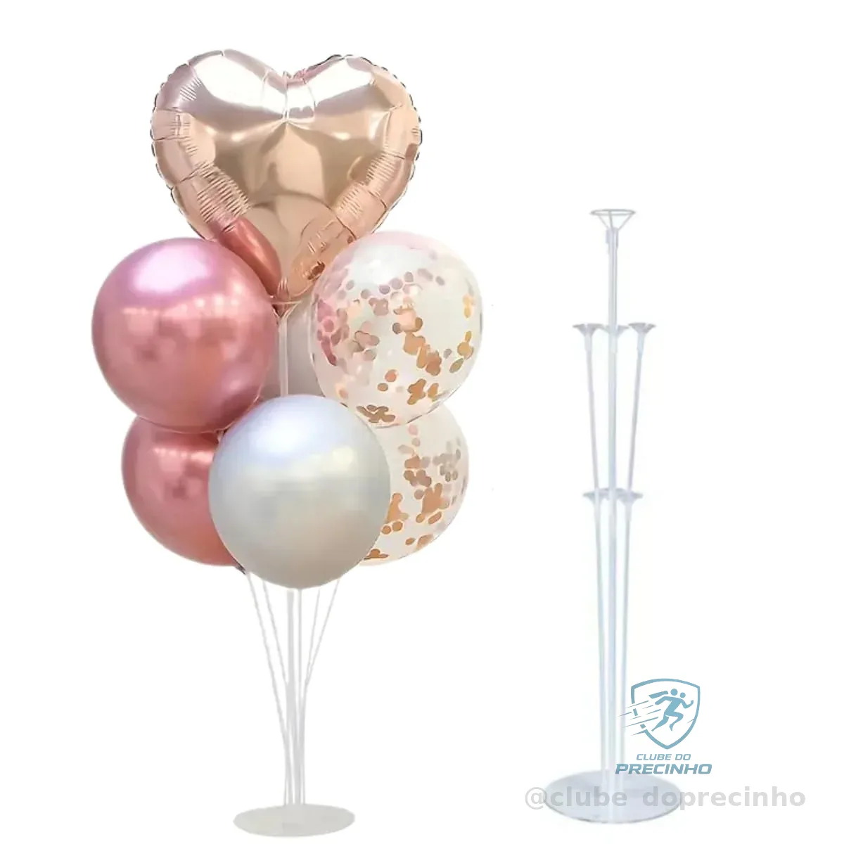 Kit 7 Hastes Pega Balão+Base de Mesa Reforçadas Suporte Resistente para Decoração de Festas