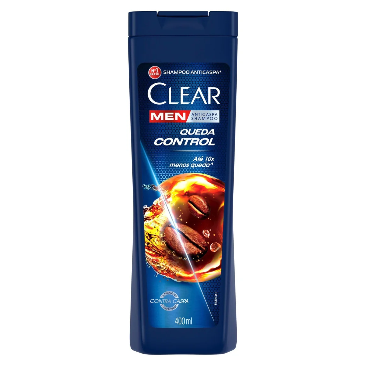 Clear Shampoo Anticaspa Men Queda Control Frasco 400Ml Branco