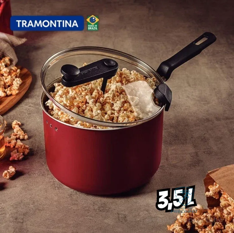Tramontina PIPOQUEIRA 20CM 3,5L LORETO VERMELHO - ALUMINIO COM REVESTIMENTO ANTIADERENTE