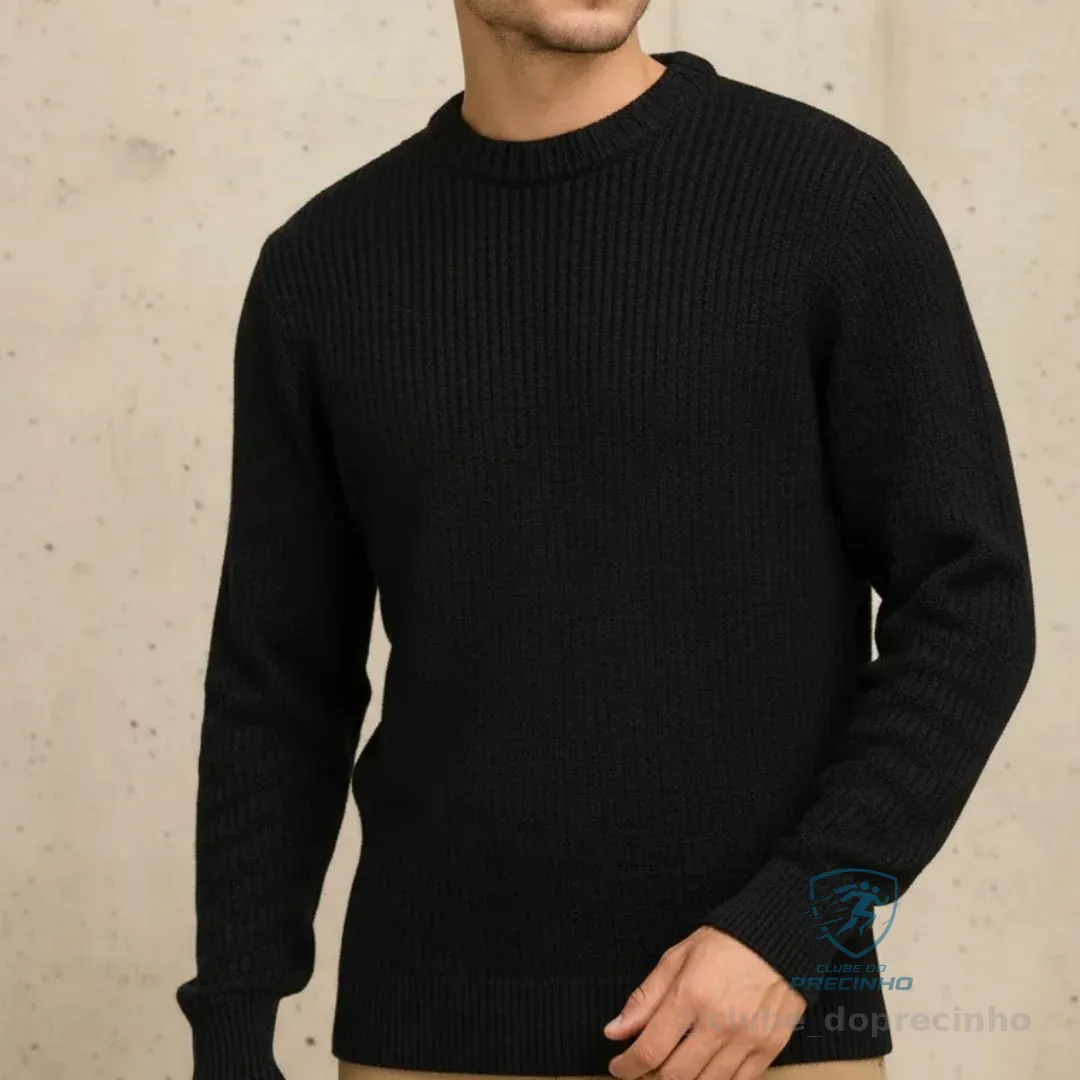 Suéter de Tricot Masculino Liso Mercado Livre