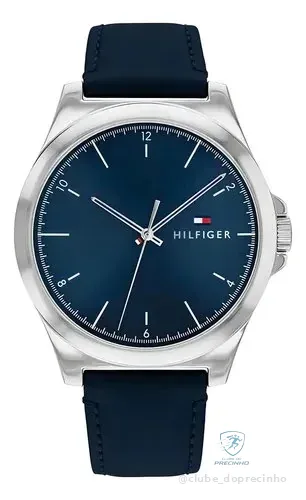 Relógio Tommy Hilfiger Norris Masculino Couro Azul - 1710666 Prateado Azul-escuro