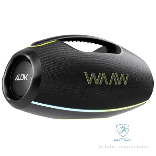WAAW by ALOK Caixa de Som HYPERBOOM 1000 Bluetooth, À Prova D'Água, Até 12h de Autonomia, Tecnologia TWS, 180W RMS